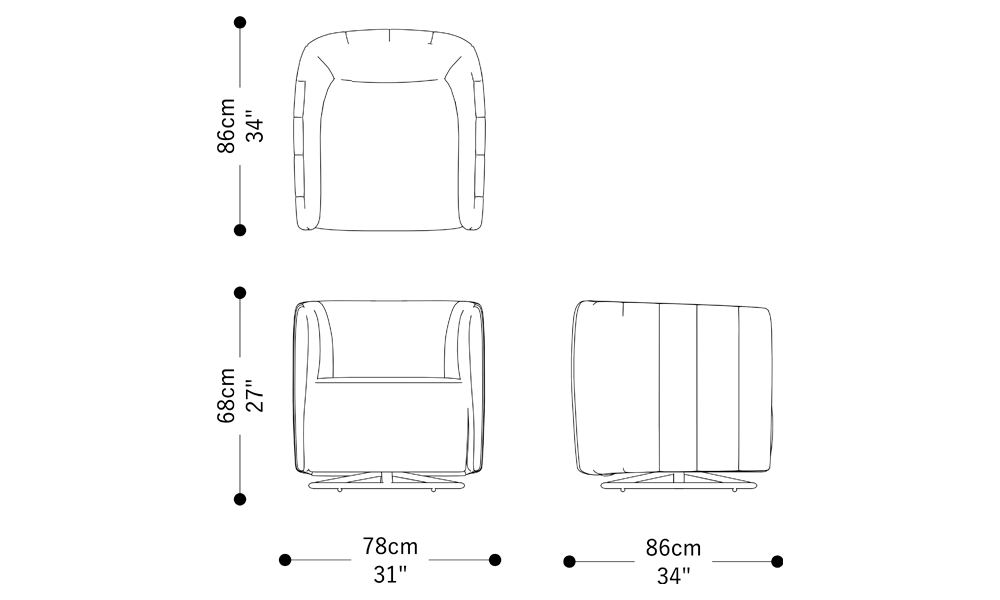 Image of the main dimensions of the product